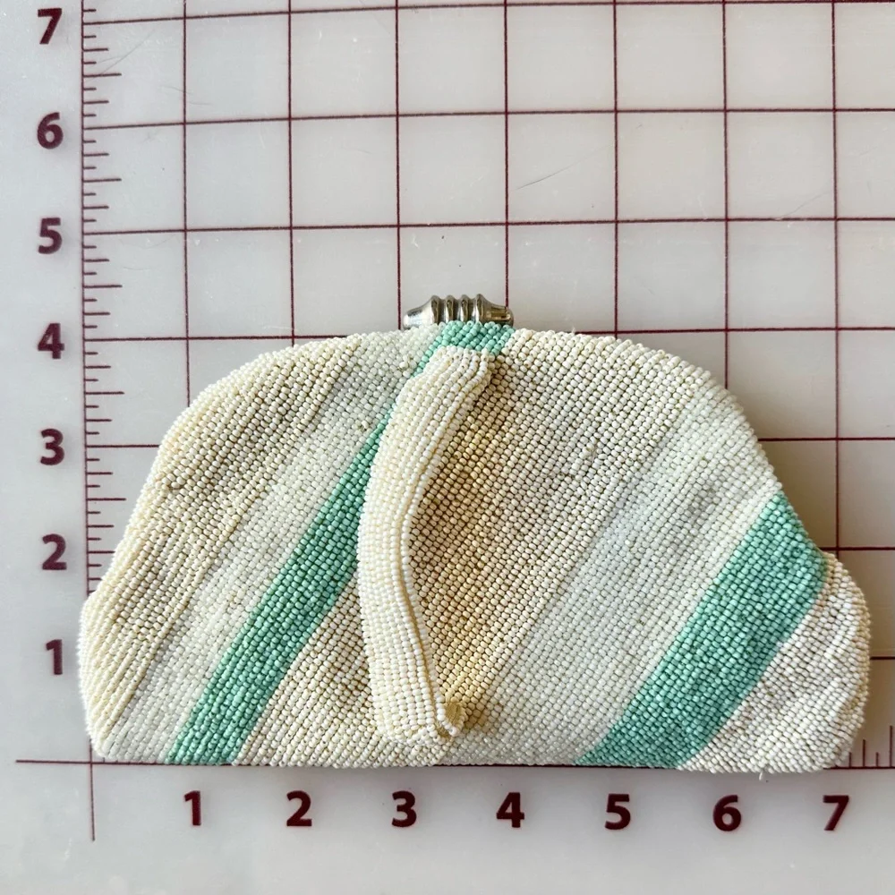 Vintage 1930s Beaded Bag Handmade in Belgium with Strap - Picture 6 of 12